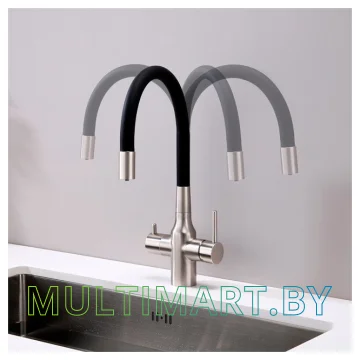 Смеситель Paulmark Salix Sa213419-NI (черный/никель) картинка 6